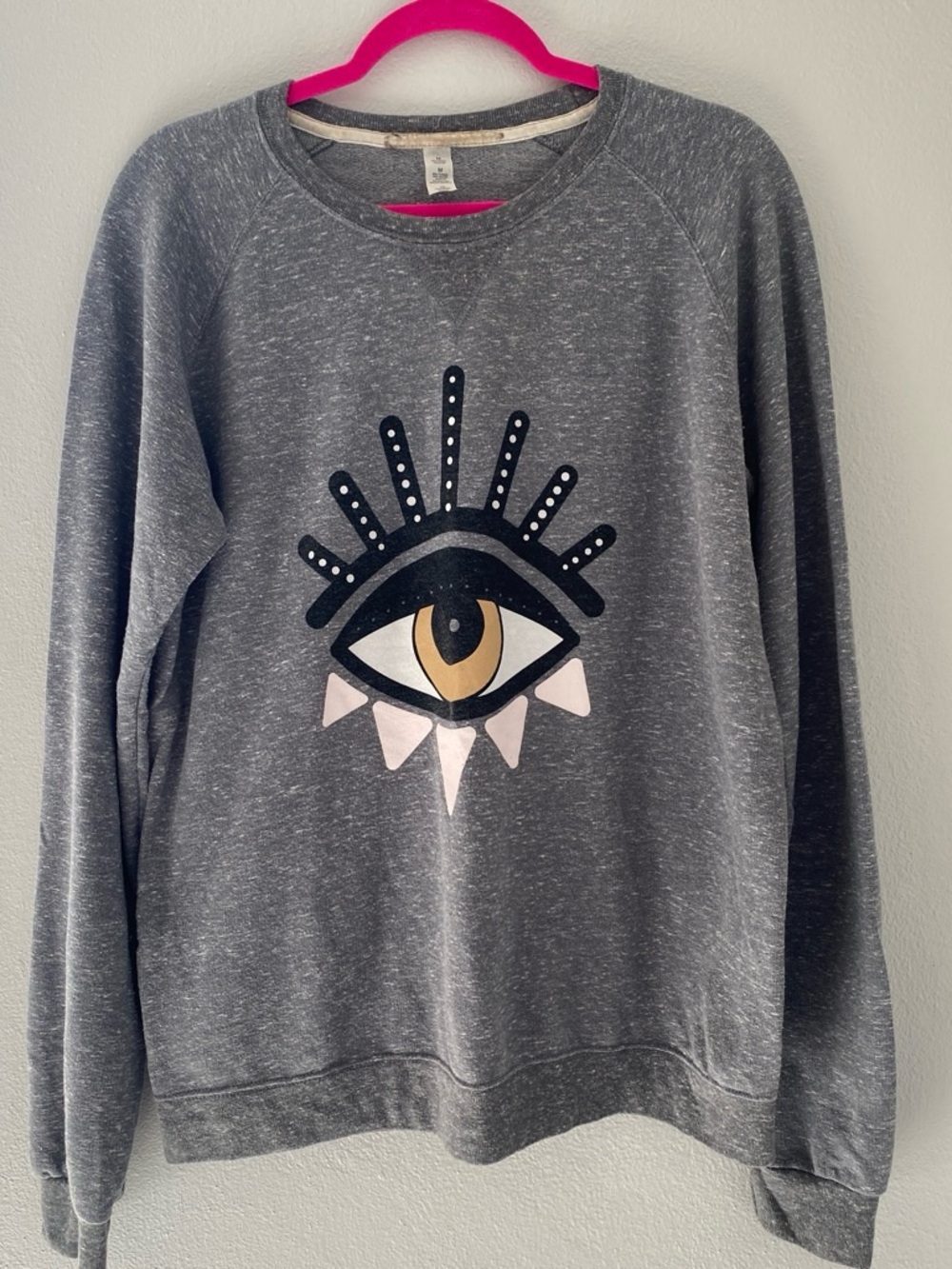 Vici Gray Eye Graphic Crewneck Sweater
